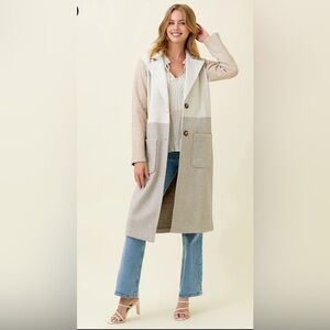 Mystree Beige and gray cardigan coat (see second photo for actual color)